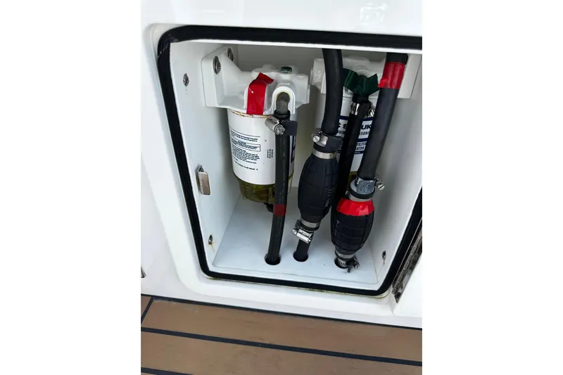  Yacht Photos Pics Fuel system components in a 2022 Southport 30 FE boat.