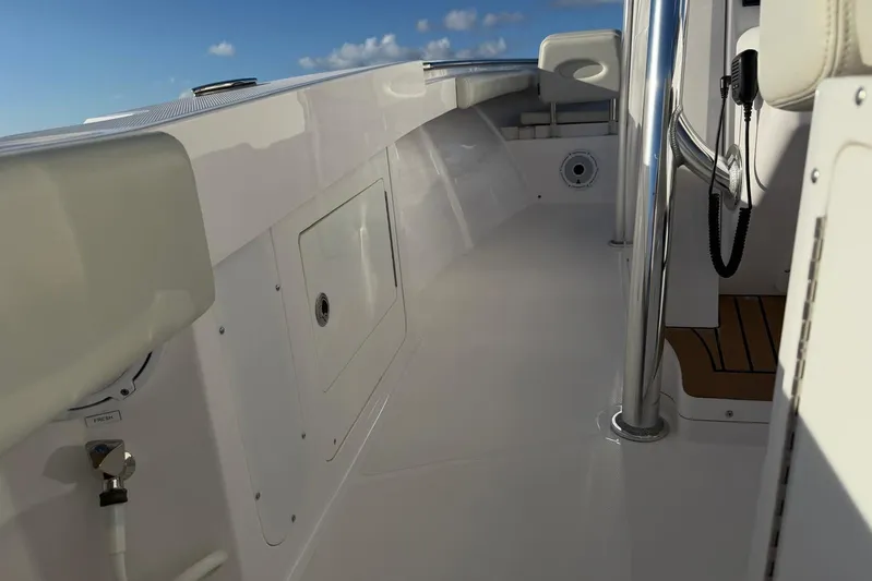  Yacht Photos Pics 2022 Southport 30 FE boat interior with sleek design and modern features.