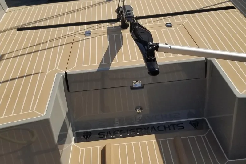  Yacht Photos Pics 2025 Saffier Se 27 Leisure yacht deck with sleek design and modern fittings.