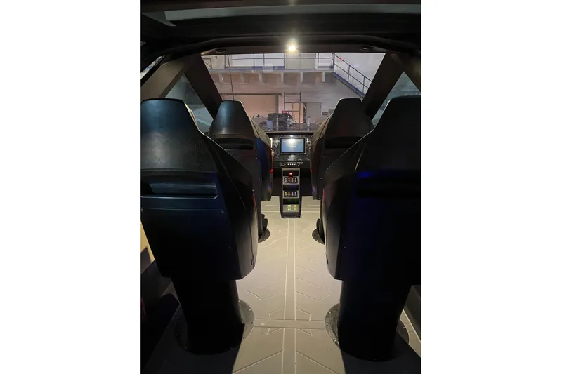 No Name Yacht Photos Pics Interior of 2025 Offshore Racing Code X boat with modern cockpit design.