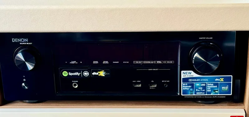  Yacht Photos Pics Denon audio receiver with Spotify and Dolby Atmos features on Cranchi Eco Trawler 53 Long Distance.