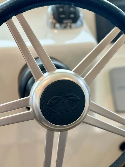  Yacht Photos Pics Steering wheel of 2016 Cranchi Eco Trawler 53 Long Distance yacht.