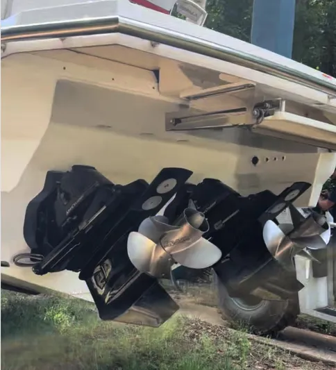  Yacht Photos Pics 2024 Formula 330 Crossover Bowrider I/O boat with dual propellers.