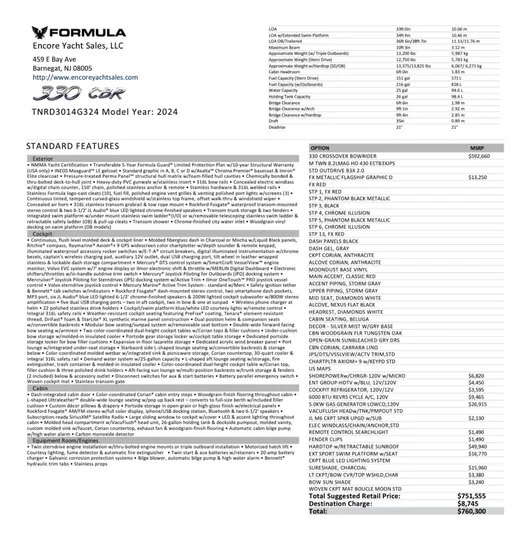  Yacht Photos Pics 2024 Formula 330 Crossover Bowrider I/O specifications and pricing details from Encore Yacht Sales.