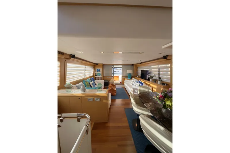  Yacht Photos Pics Luxurious interior of 2010 Ferretti Yachts 800, featuring elegant seating and decor.