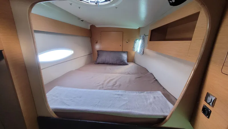 Knotty Nature Yacht Photos Pics Cozy cabin interior of 2011 Fountaine Pajot Lipari 41 catamaran.