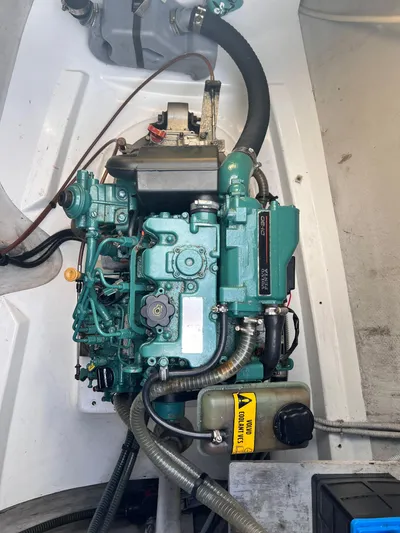 Knotty Nature Yacht Photos Pics Engine compartment of 2011 Fountaine Pajot Lipari 41 catamaran.