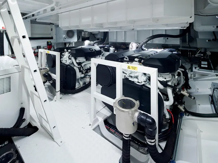 Virtus Yacht Photos Pics Engine room of 2022 Steeler B50 AQUAZEN yacht, featuring dual engines and modern equipment.