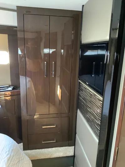  Yacht Photos Pics Interior of 2018 Carver C52 Coupe featuring sleek cabinetry and modern design elements.