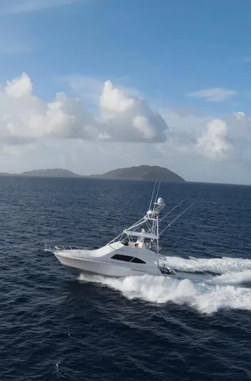  Yacht Photos Pics 2004 Bertram 510 Convertible yacht cruising on open sea under blue sky.