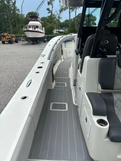  Yacht Photos Pics 2017 HCB Speciale boat interior with sleek seating and modern design.