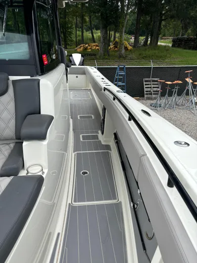  Yacht Photos Pics 2017 HCB Speciale boat interior with sleek seating and modern design.