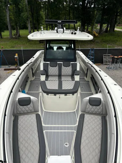  Yacht Photos Pics 2017 HCB Speciale boat with luxurious seating and sleek design.