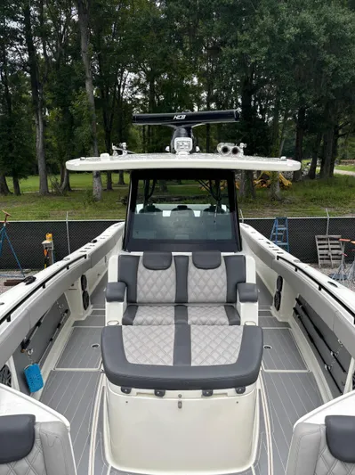  Yacht Photos Pics 2017 HCB Speciale boat with luxurious seating and sleek design.