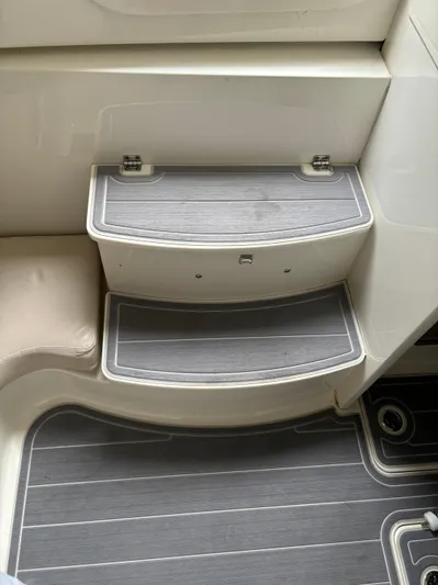  Yacht Photos Pics 2017 HCB Speciale boat interior steps with gray non-slip surface.