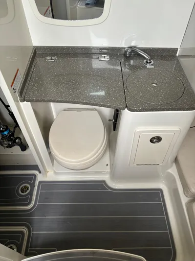  Yacht Photos Pics Compact bathroom in 2017 HCB Speciale boat with sink and toilet.