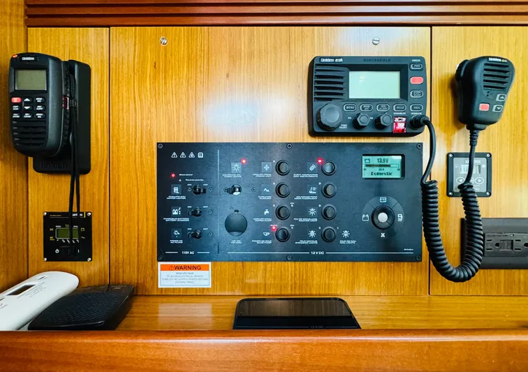 La Dauphine Yacht Photos Pics Control panel of a 2007 Jeanneau Sun Odyssey 36i sailboat.