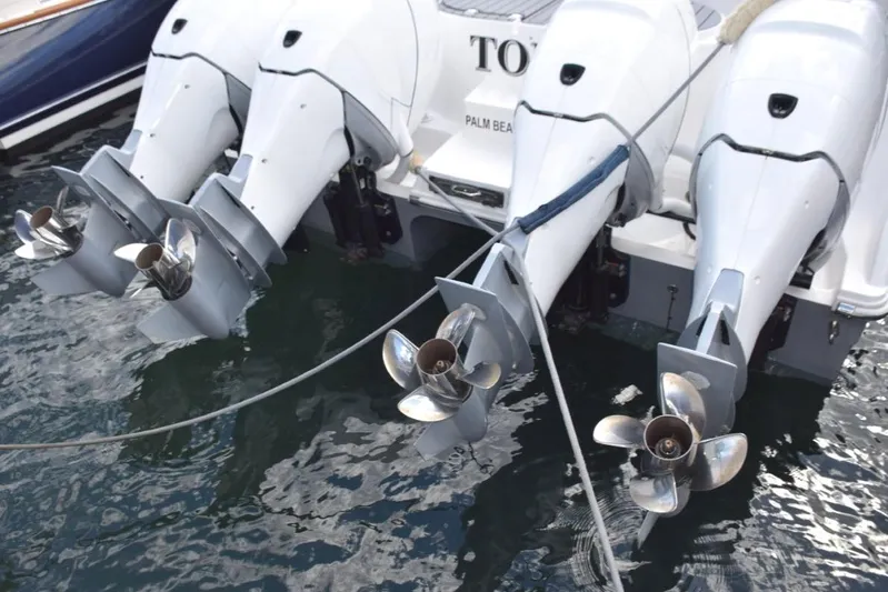Toro Yacht Photos Pics Engines tilt up out of the water