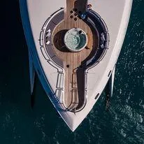 My Spirit Yacht Photos Pics Aerial view of 2005 New Zealand Yachts Wave Piercer with deck jacuzzi.