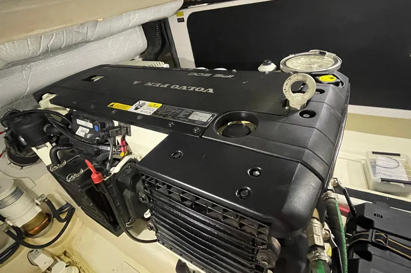  Yacht Photos Pics Engine compartment of 2014 Sabre 42 Salon Express with Volvo Penta engine.