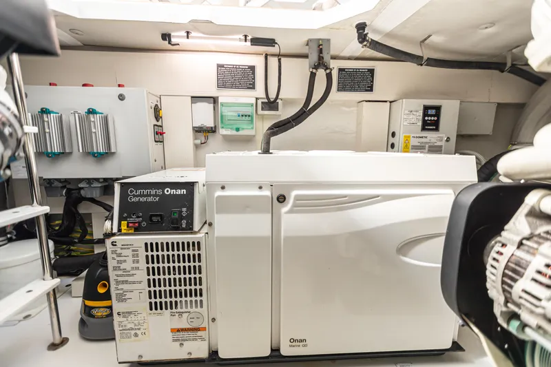 Blessed Yacht Photos Pics Engine room of 2020 Azimut AZ 50-Fly yacht with Cummins Onan generator.
