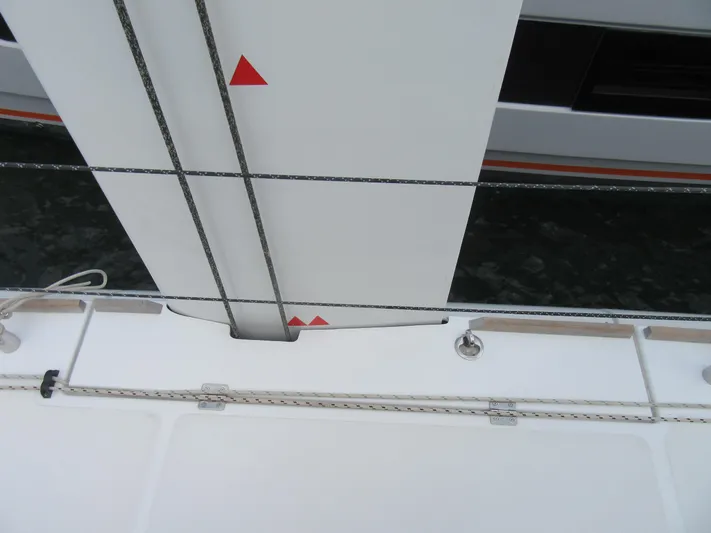 Heby Yacht Photos Pics Close-up of Catana OC 50 sailboat deck, featuring rigging and sail details, 2023 model.
