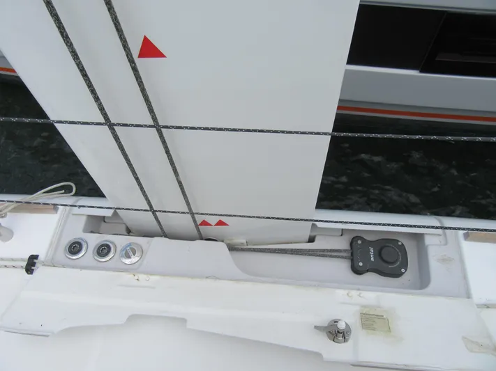 Heby Yacht Photos Pics Close-up of Catana OC 50 sailboat rigging and control panel, 2023 model.