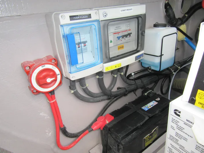 Heby Yacht Photos Pics Electrical panel and battery setup on 2023 Catana OC 50 yacht.