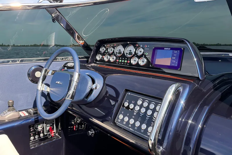  Yacht Photos Pics 2025 Riva Aquariva Special dashboard with modern controls and navigation system.