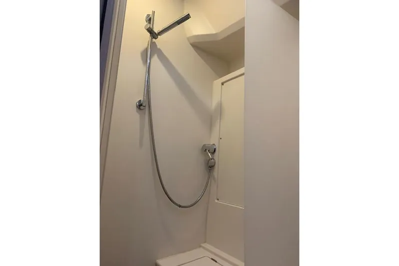  Yacht Photos Pics Shower area in 2017 Hanse 588 yacht, featuring modern fixtures and sleek design.