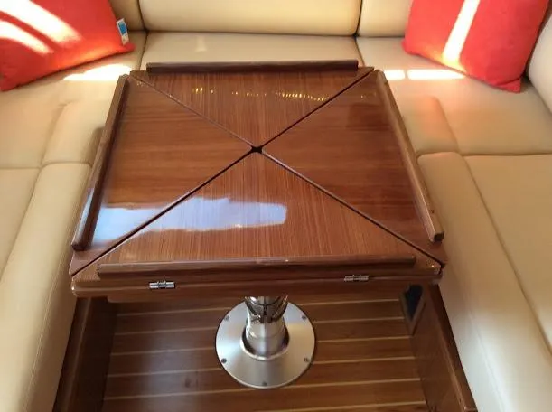 Catalina 425 In Stock Yacht Photos Pics Luxurious Catalina 425 yacht interior with elegant wooden table, 2024 model.