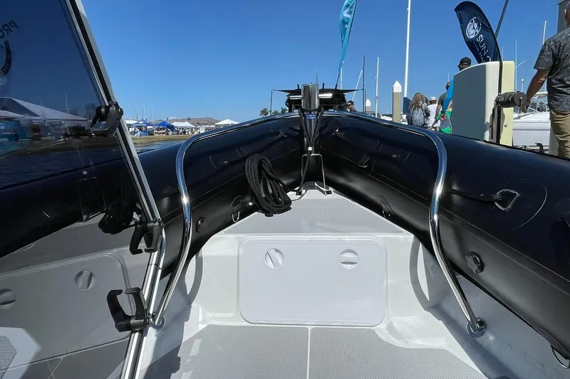  Yacht Photos Pics 2024 Protector 310 Targa boat interior with sleek design and sturdy construction.