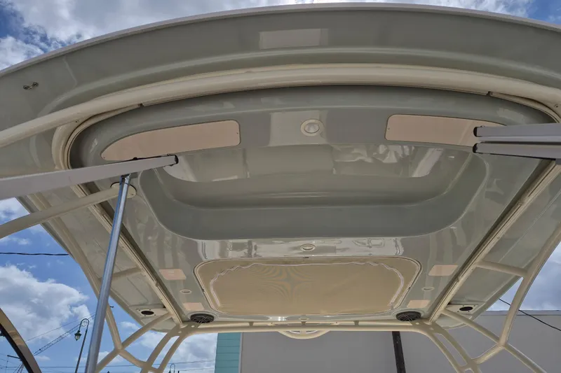 285-662 Yacht Photos Pics 2026 Grady-White Freedom 285 boat canopy under blue sky.