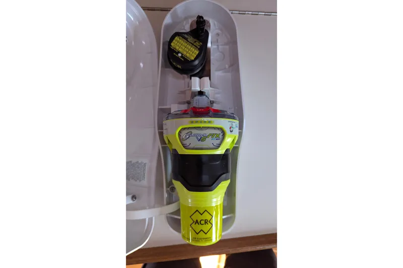 Alola Yacht Photos Pics ACR GlobalFix V4 EPIRB device in a Catalina 42 MkII, 2003 model.