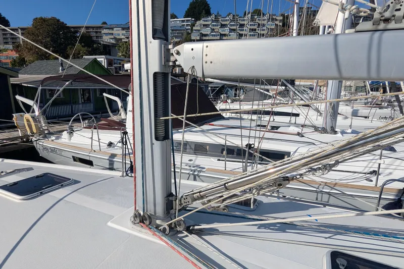 Alola Yacht Photos Pics 2003 Catalina 42 MkII sailboat docked, showing mast and rigging details.