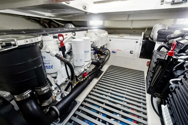 Pour It On Yacht Photos Pics Engine room of 2017 Tiara Yachts C39 Coupe, featuring Volvo Penta components.