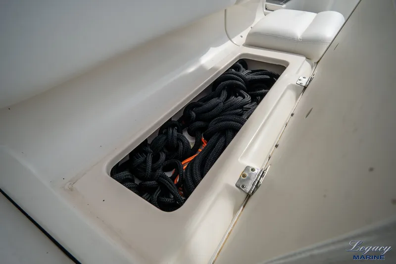 Legacy Yacht Photos Pics Storage compartment with ropes on a 2003 Tiara Yachts 4200 Open.