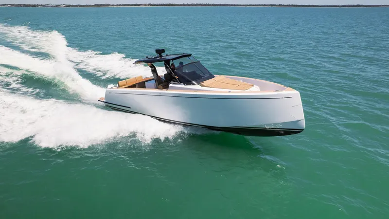  Yacht Photos Pics 2025 Pardo Yachts 38 cruising on clear blue water.