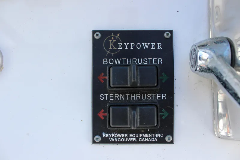 Rc Venture Yacht Photos Pics Control panel for bow and stern thrusters on 1989 Ocean Alexander 44 yacht.