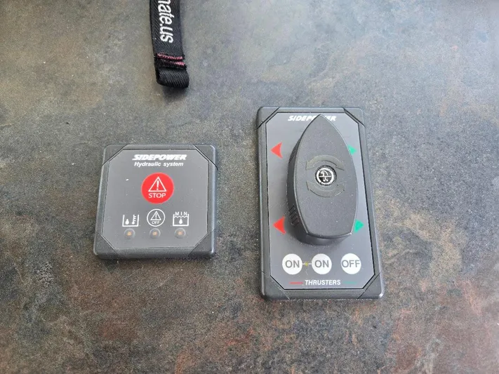 Chinook Yacht Photos Pics Side-Power hydraulic system controls on American Tug 49 Limited, 2010 model.