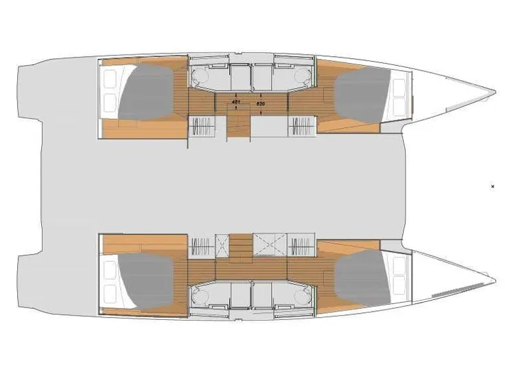  Yacht Photos Pics 2022 Fountaine Pajot Catamaran Elba 45 layout