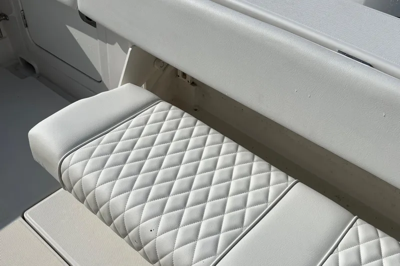  Yacht Photos Pics Quilted white seating on 2020 Jupiter 34 Center Console boat.