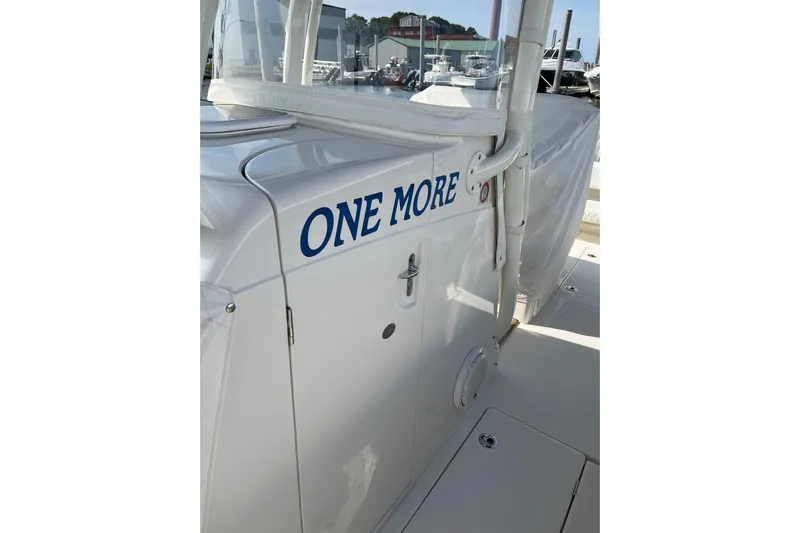  Yacht Photos Pics 2020 Jupiter 34 Center Console boat with "One More" text on the side.