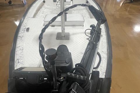 2020 Santee 160TS boat interior with equipment and seating.