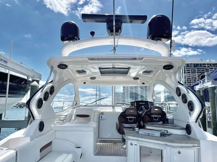  Yacht Photos Pics 2010 Chaparral Premiere 400 yacht interior with luxurious seating and modern amenities.