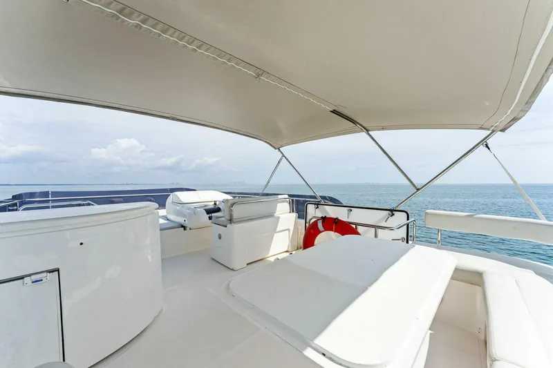 Big Deck Energy Yacht Photos Pics Luxurious 2013 Ferretti Yachts 620 with spacious deck and ocean view.