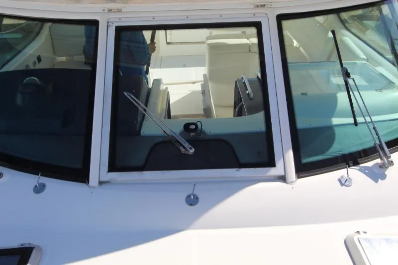  Yacht Photos Pics 2001 Tiara Yachts 3800 Open windshield with wipers and interior view.