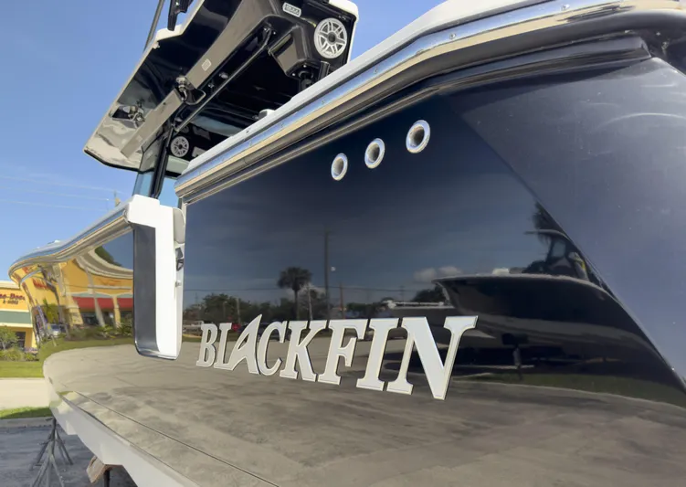 400-102 Yacht Photos Pics 2024 Blackfin 400 CC boat, sleek design with polished exterior and visible branding.