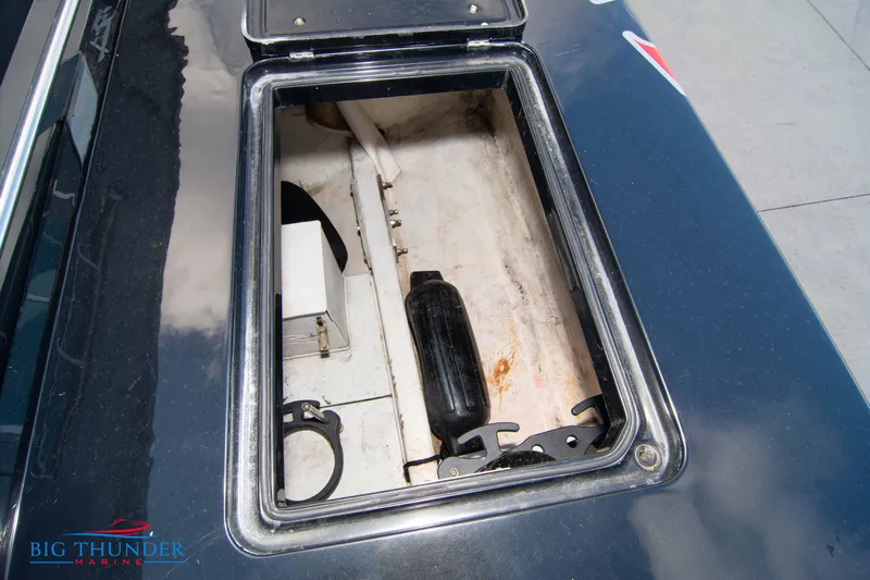  Yacht Photos Pics Open storage compartment on a 2009 Donzi 38 ZRC boat.