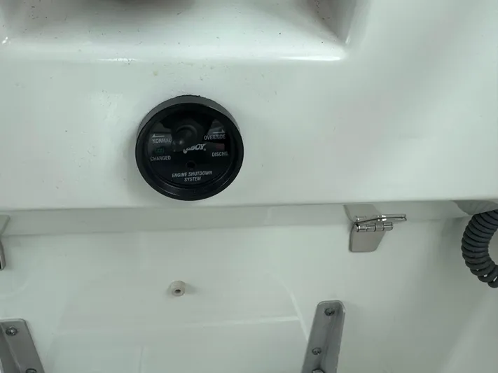 Change Of Pace Yacht Photos Pics 2008 Back Cove 29 Hardback boat control panel with gauge and switches.